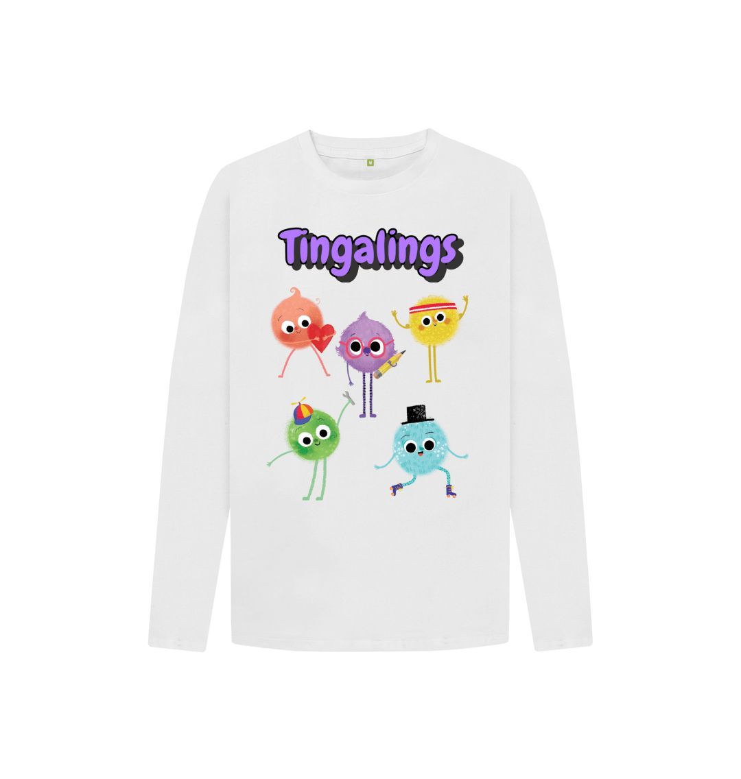 Organic Children's Long-Sleeved T-shirt in soft cotton, featuring a simple design, suitable for kids aged 3-12 years.