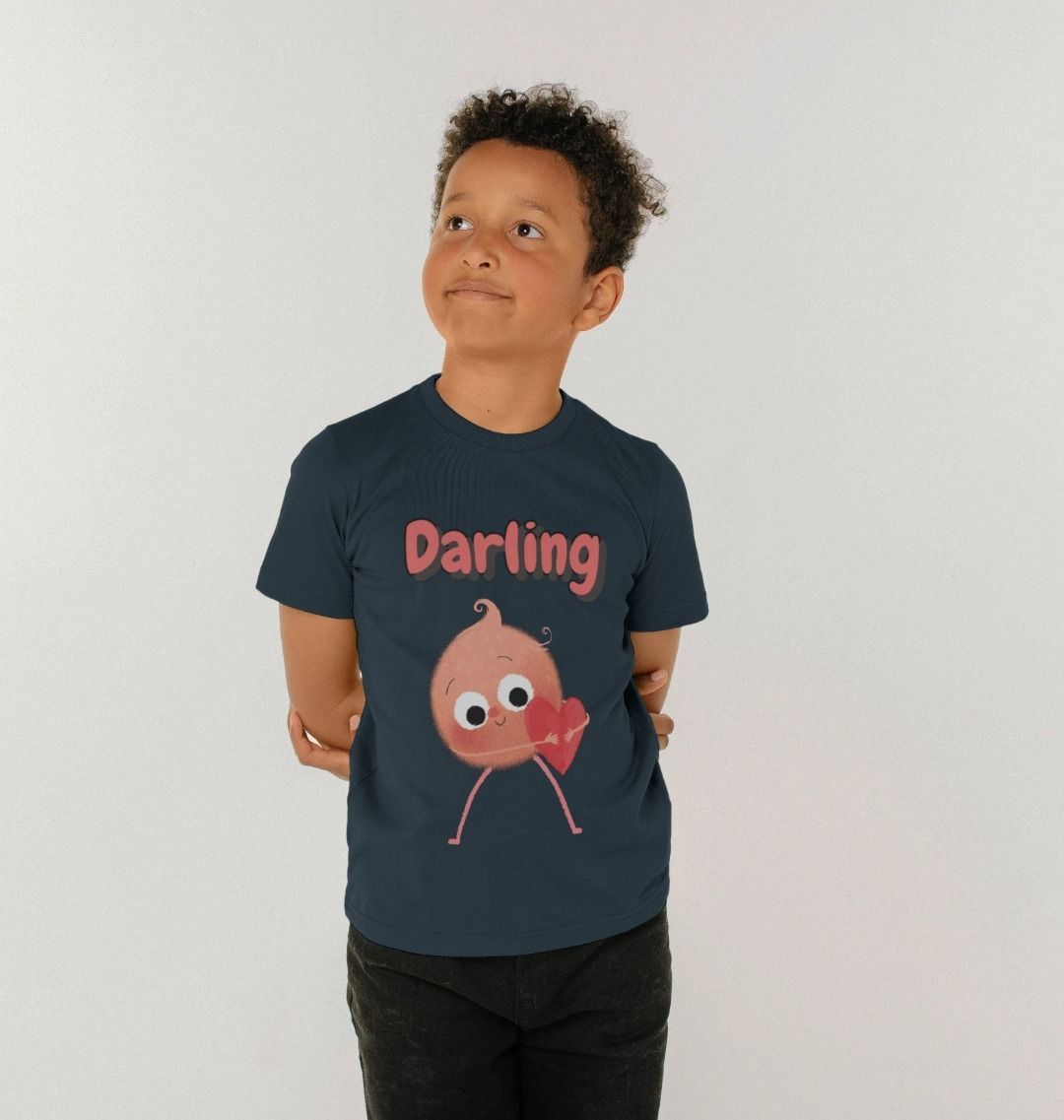 Organic Children's T-shirt in Darling design, made from certified organic cotton, featuring a soft texture and eco-friendly print.