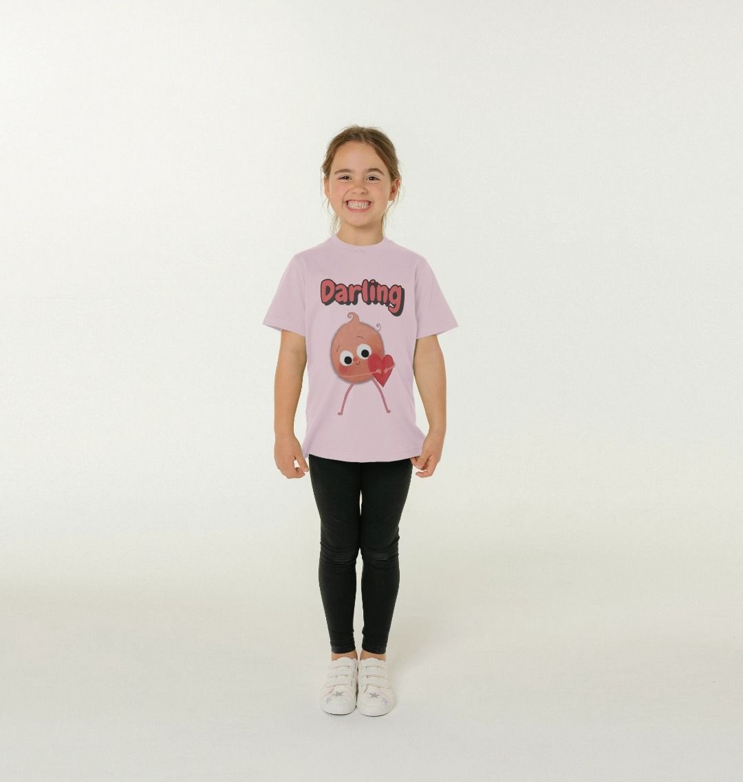 Organic Children's T-shirt in Darling design, made from certified organic cotton, featuring a soft texture and eco-friendly print.