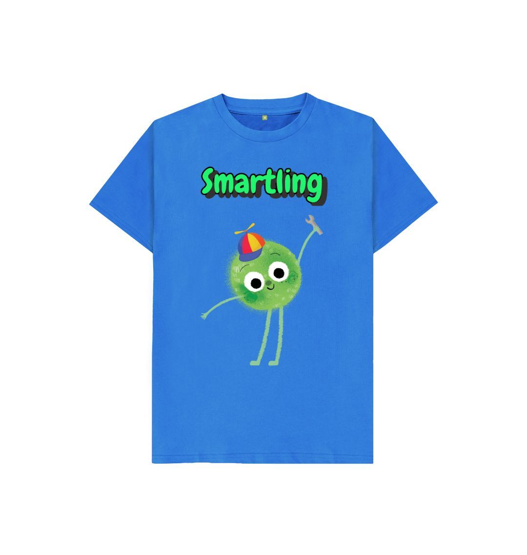 Organic Children's T-shirt by Smartling, made from certified organic cotton with low waste printing technology, available in various sizes.