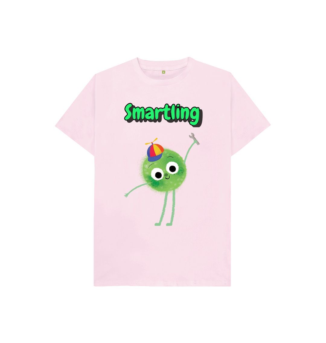 Organic Children's T-shirt by Smartling, made from certified organic cotton with low waste printing technology, available in various sizes.