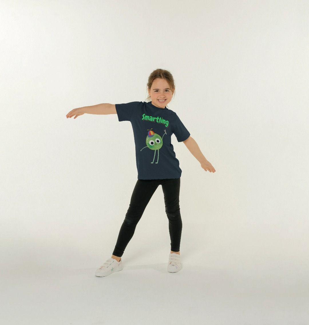 Organic Children's T-shirt by Smartling, made from certified organic cotton with low waste printing technology, available in various sizes.