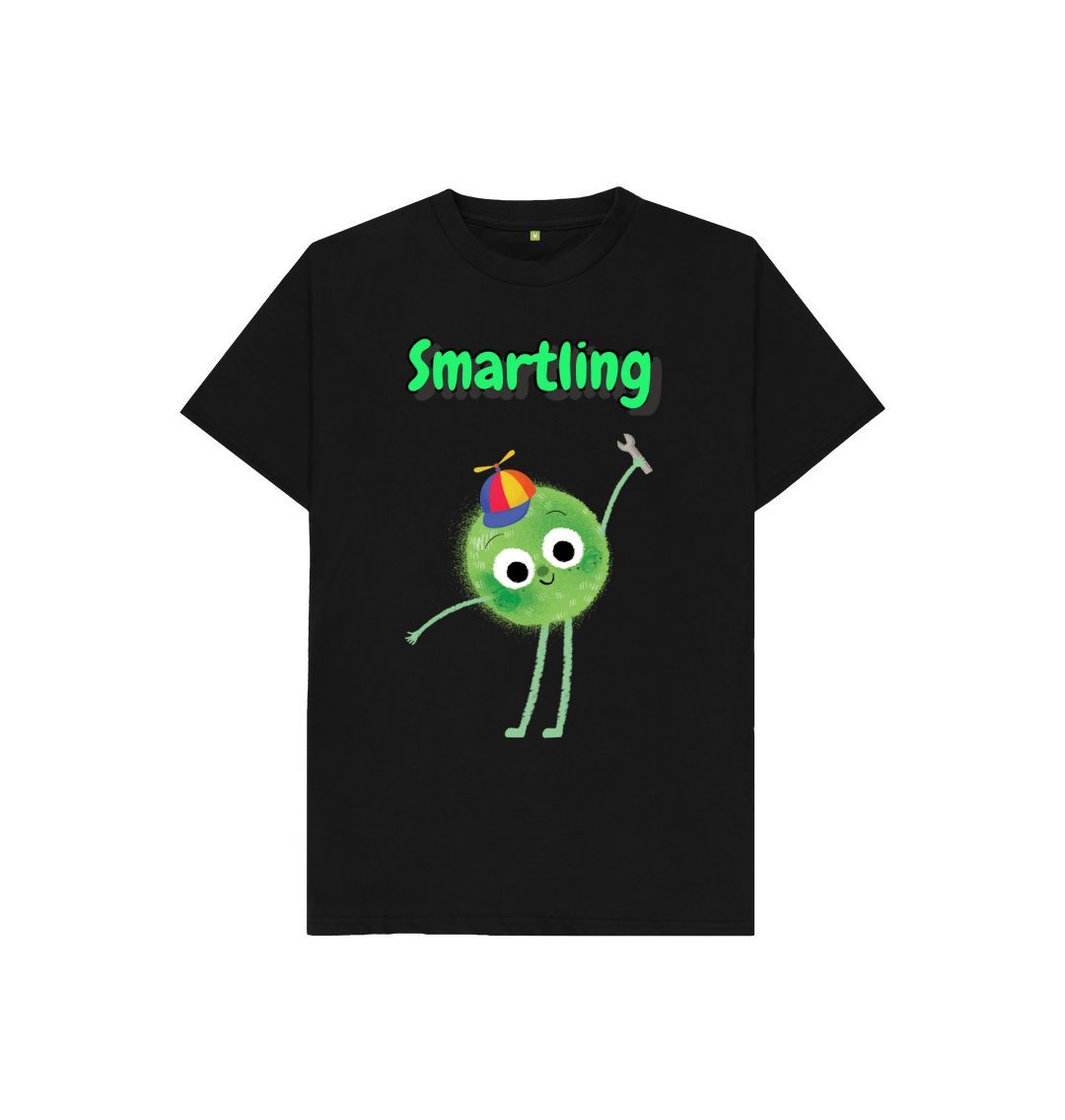 Organic Children's T-shirt by Smartling, made from certified organic cotton with low waste printing technology, available in various sizes.