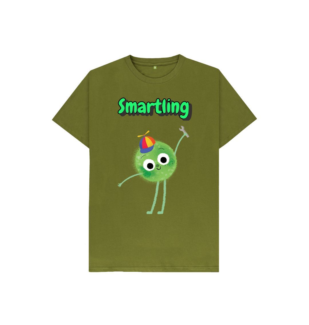 Organic Children's T-shirt by Smartling, made from certified organic cotton with low waste printing technology, available in various sizes.