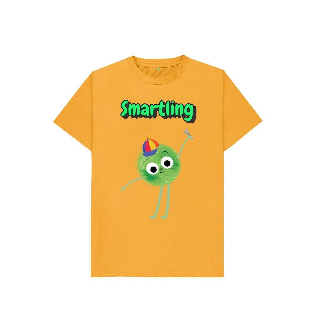 Organic Children's T-shirt by Smartling, made from certified organic cotton with low waste printing technology, available in various sizes.