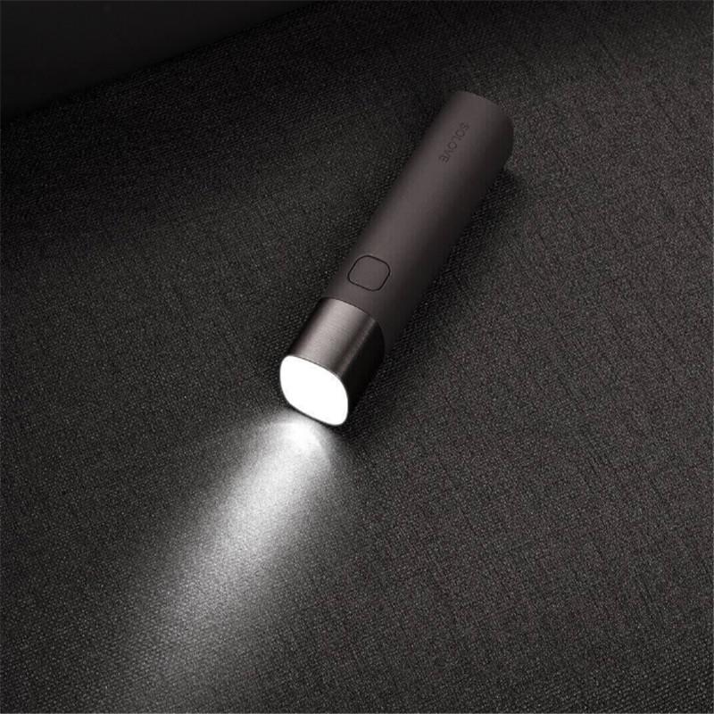 Original Xiaomi Youpin SOLOVE X3 USB Rechargeable Flashlight with power bank functionality, showcasing its sleek design and compact size.