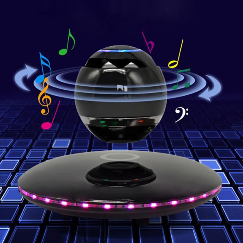 Originality Seven Colorful Luminescence Smart Rotation Magnetic speaker showcasing vibrant colors and modern design.