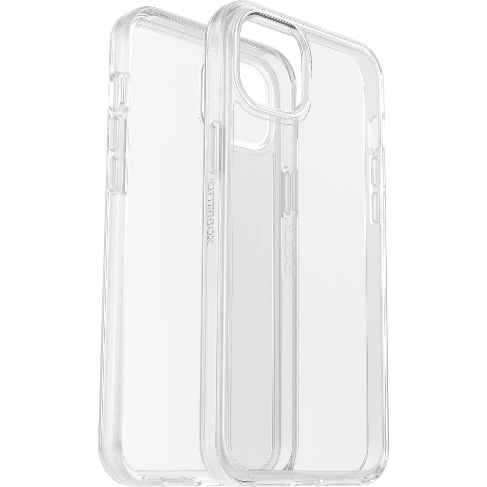 OtterBox Apple iPhone 14 Plus Symmetry Series Clear Antimicrobial Case showcasing its sleek design and protective features.