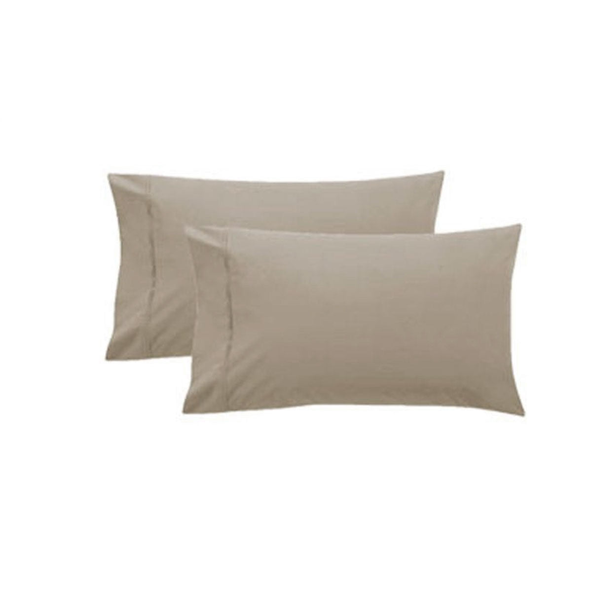 A pair of latte-colored pure cotton pillowcases with cuffed details, showcasing a soft and elegant design suitable for any bedroom decor.