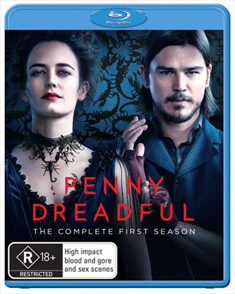 Penny Dreadful Season 1 Blu-ray box set featuring iconic characters and dark artwork.