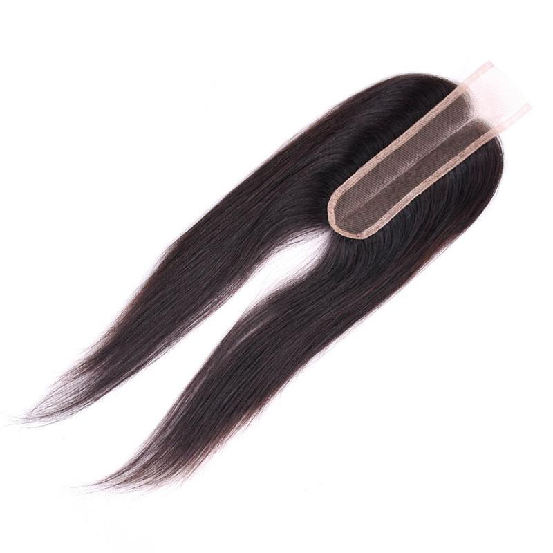 Peruvian Human Hair Closure 2X6 Lace Closure, straight texture with baby hair, showcasing a natural look.