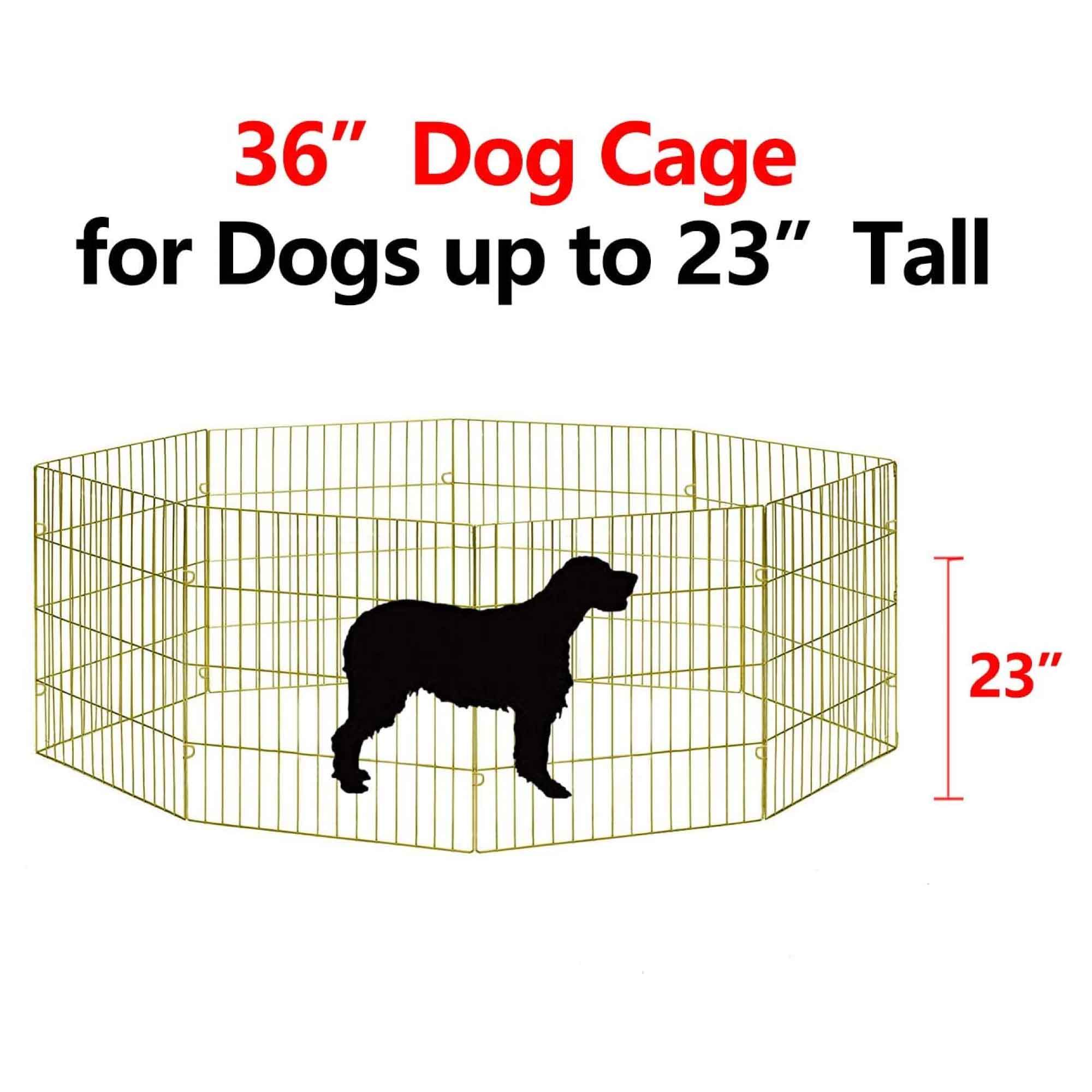 Pawise Pet Playpen featuring a foldable metal design with eight panels, suitable for indoor and outdoor use for dogs and cats.