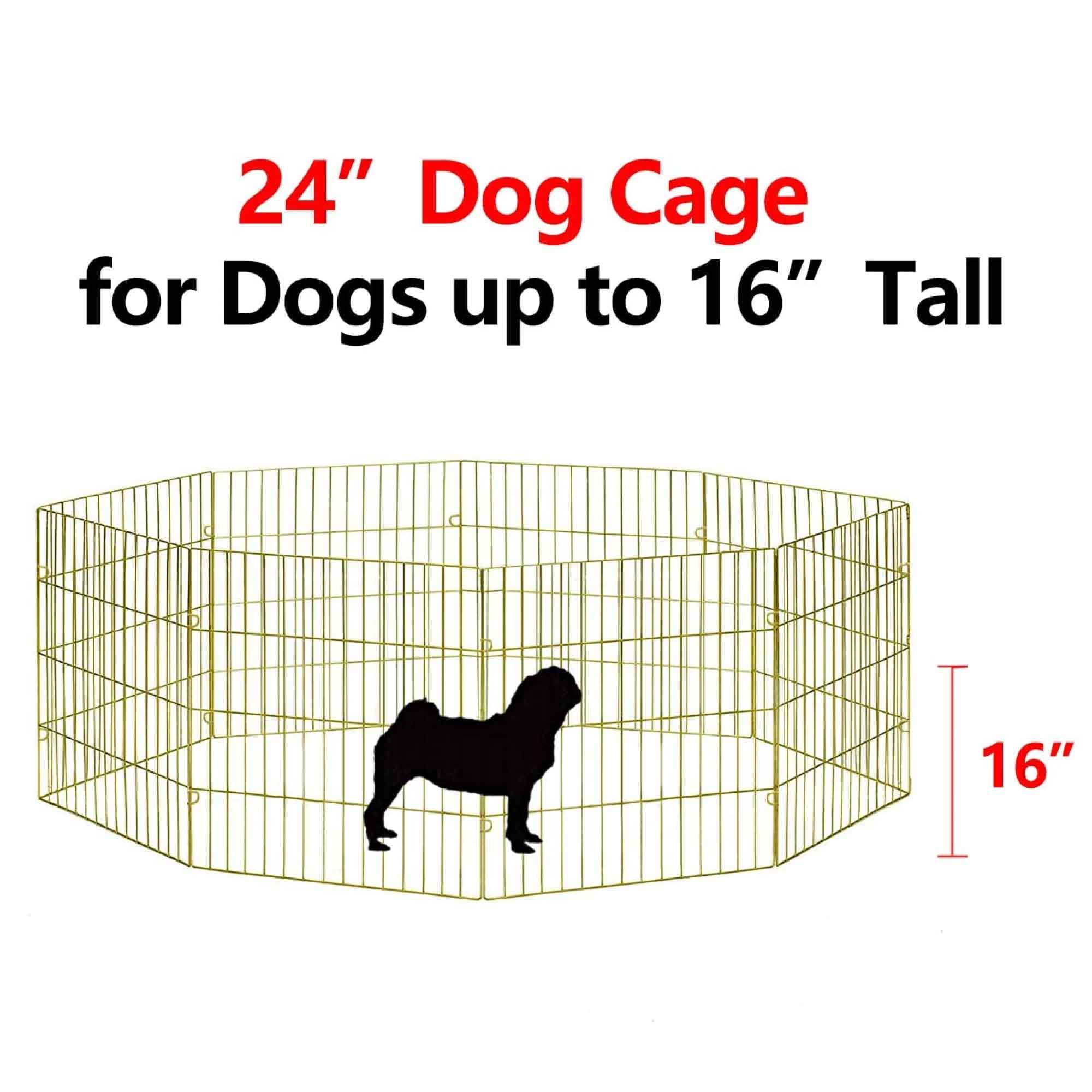 Pawise Pet Playpen featuring a foldable metal design with eight panels, suitable for indoor and outdoor use for dogs and cats.