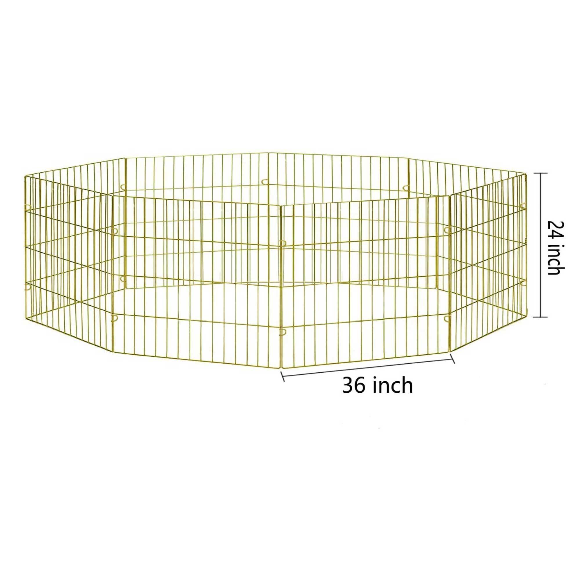 Pawise Pet Playpen featuring a foldable metal design with eight panels, suitable for indoor and outdoor use for dogs and cats.