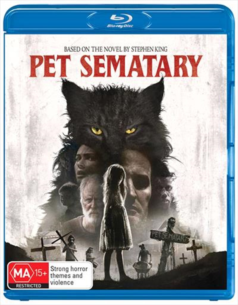 Pet Sematary Blu-ray cover featuring eerie imagery and haunting visuals, showcasing the film's chilling theme.