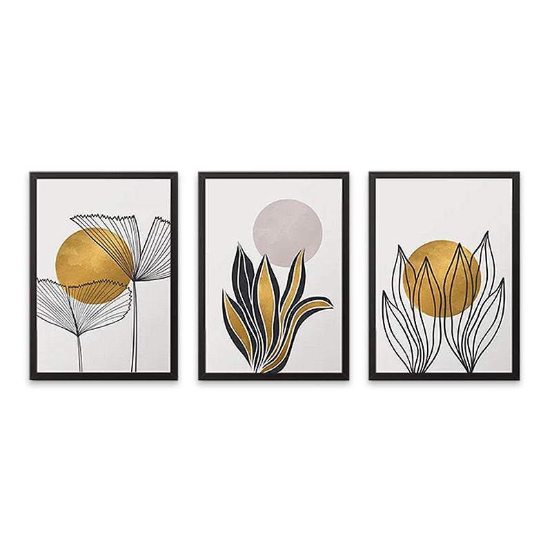 Set of 3 Picture in Frame POINTS, each measuring 35x45x2 cm, showcasing vibrant artwork in reinforced polypropylene frames.