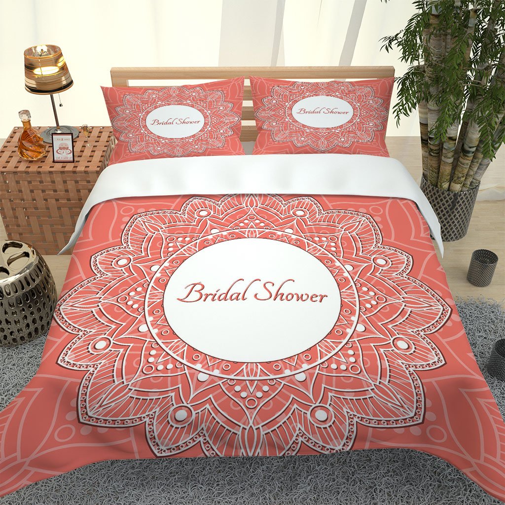 Chic Pink 3D Printed Bedding Set featuring a quilt cover and pillowcases, showcasing a modern design suitable for adult bedrooms.