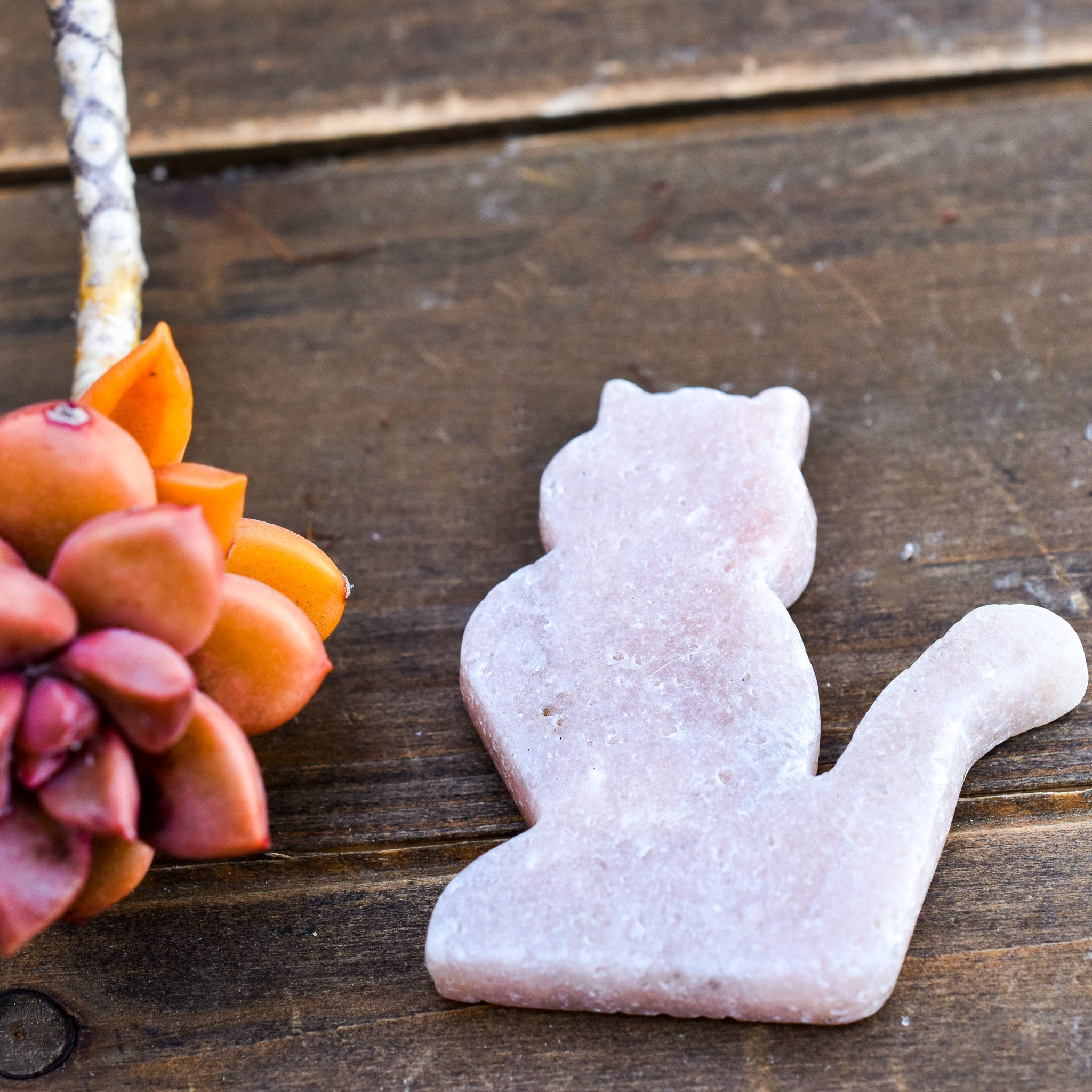 Two adorable Pink Amethyst Sitting Cats, handcrafted in Brazil, showcasing unique pink hues and intricate details.