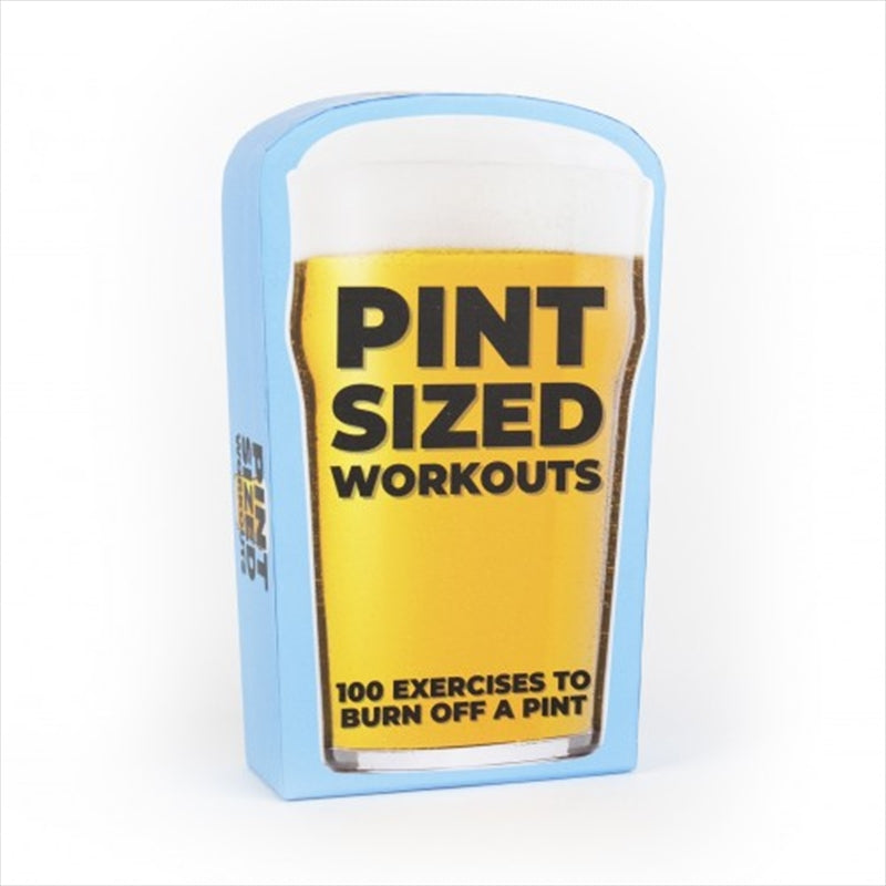 A set of 100 Pint Sized Workouts cards designed to help burn off beer calories.