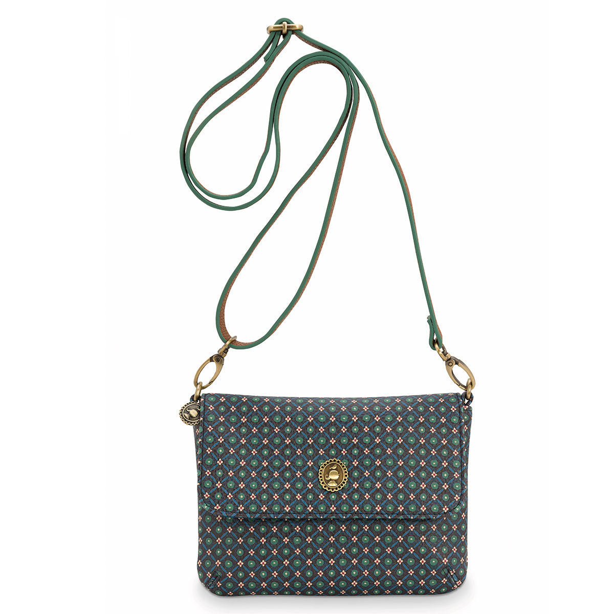 PIP Studio Star Tile Dark Blue Belt Bag featuring a geometric print in rich colors on a dark background.