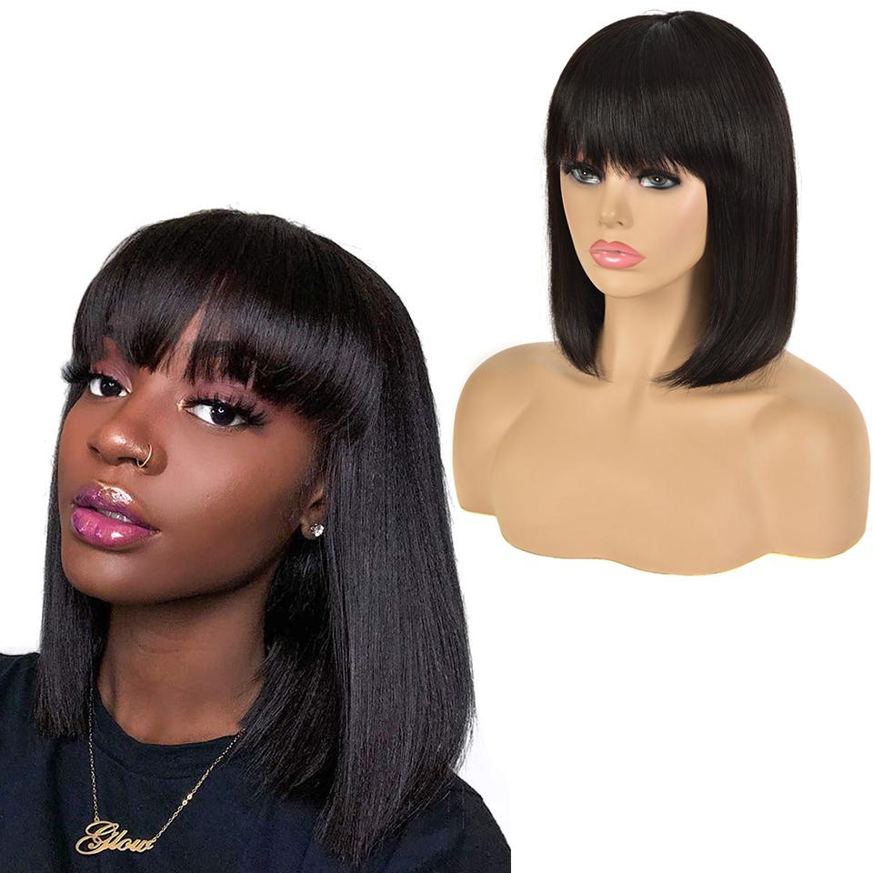 Pixie Cut Bob Wig made from 100% unprocessed Brazilian human hair, featuring a silky straight texture and adjustable cap for comfort.