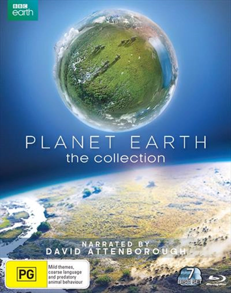 Planet Earth Boxset Collection Blu-ray featuring stunning landscapes and wildlife photography.