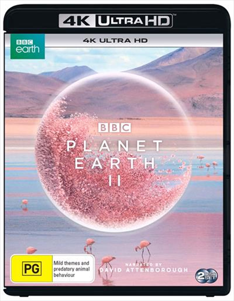 A stunning UHD scene from Planet Earth II showcasing diverse wildlife in their natural habitats.