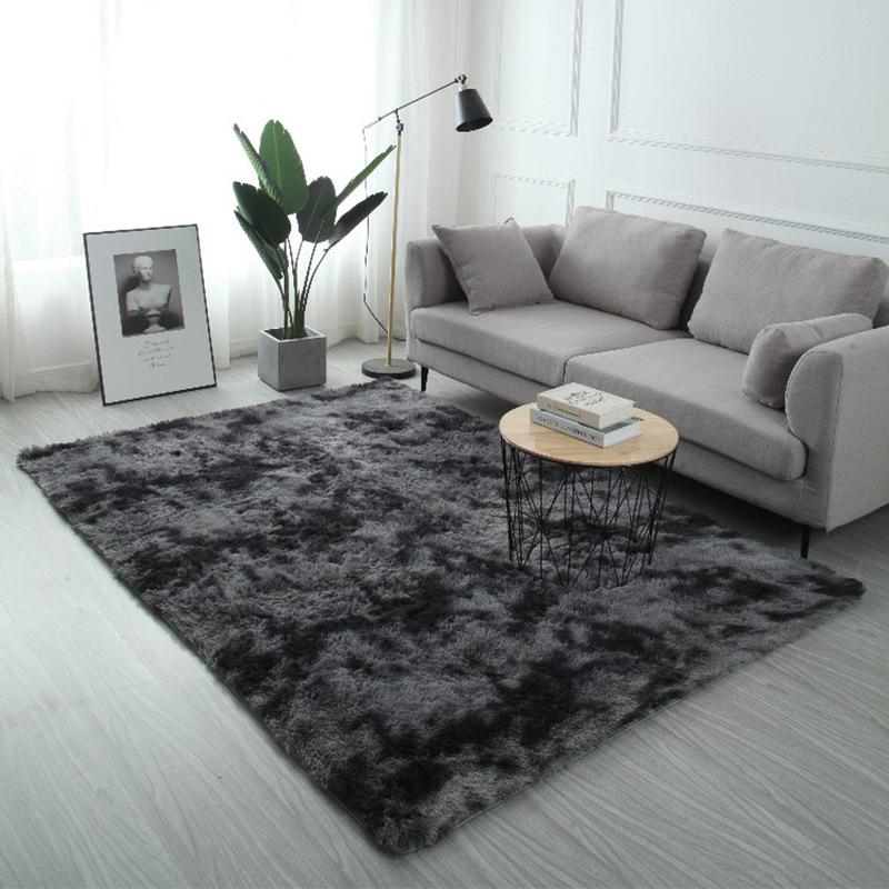 Plush Fur Carpet in a living room setting, showcasing its soft shaggy texture and elegant design.