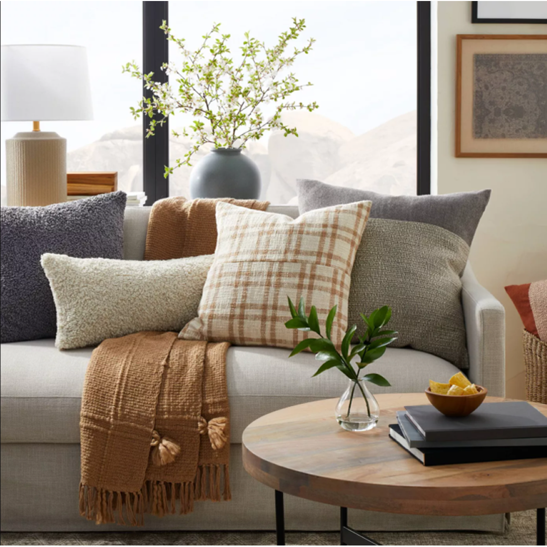 A plush sofa cushion cover in vibrant colors, enhancing the living room decor with comfort and style.