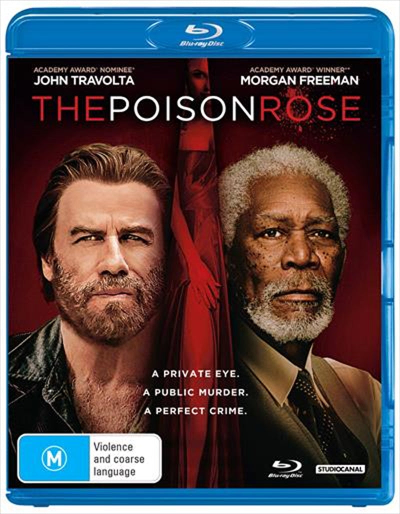 The Poison Rose Blu-ray cover featuring a mysterious noir aesthetic with Carson Phillips as the lead character.