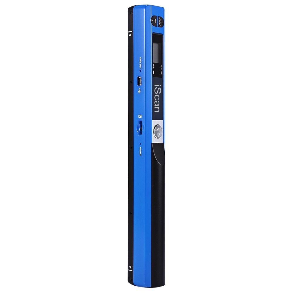 Portable Handheld Document Scanner with A4 size capability, showcasing its compact design and LCD display.