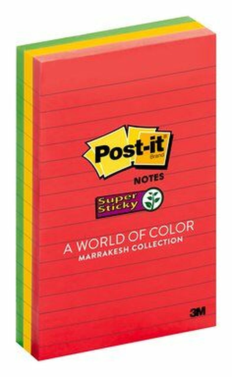 Post-It Notes 660-3SSAN pack of 3, featuring vibrant colors and super sticky adhesive for effective note-taking.