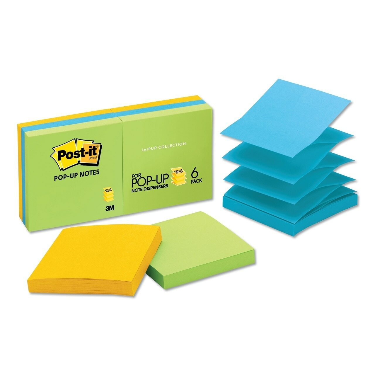 Post-It Notes R330AU PopUp Pack of 18 featuring vibrant sticky notes in assorted colors for reminders and organization.