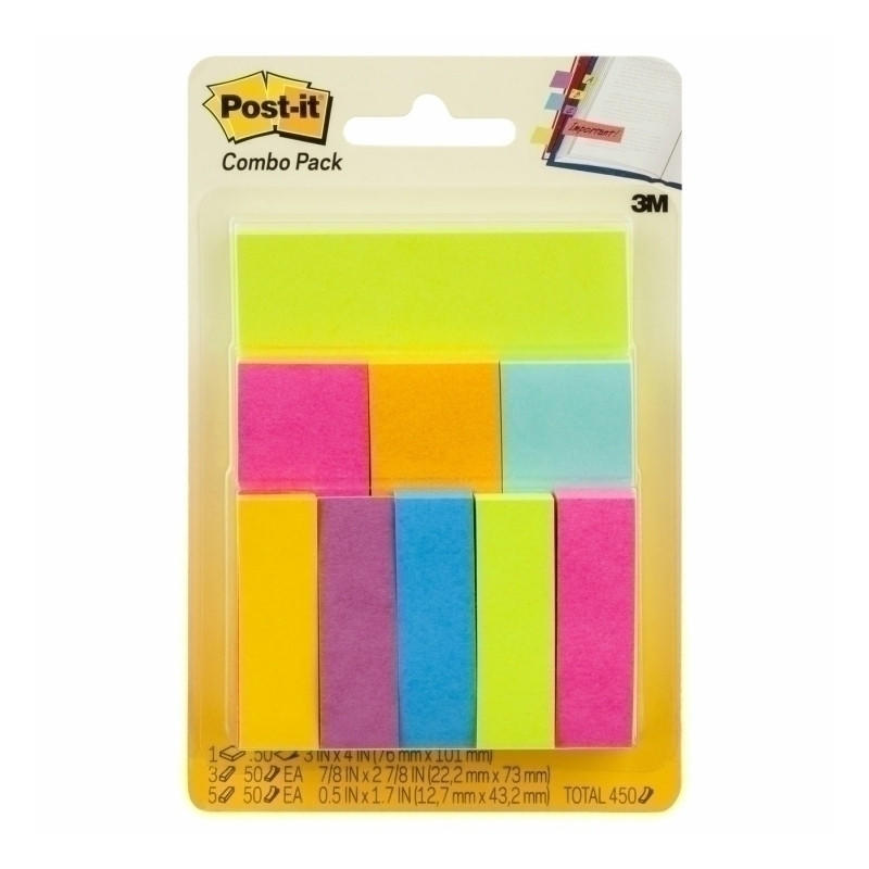 POST-IT PgMarker 670-COMBO Bx6 featuring vibrant colored page markers in a convenient pack.