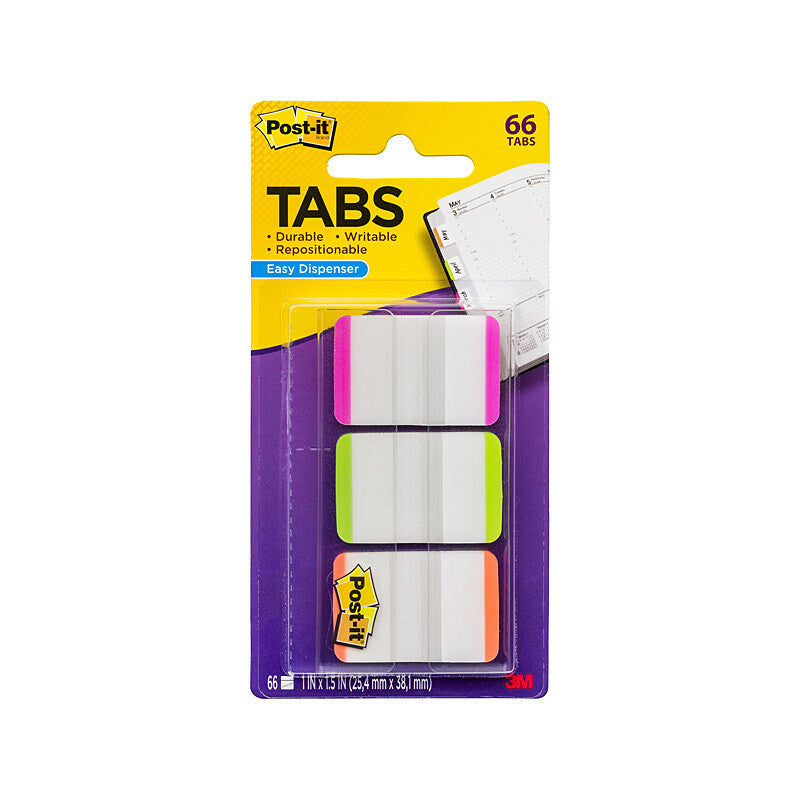 POST-IT Tab 686L-PGO pack featuring pink, green, and orange index tabs for easy document organization.