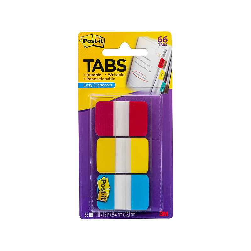 Post-It Tab 686-RYB pack featuring colorful durable index tabs for organization.