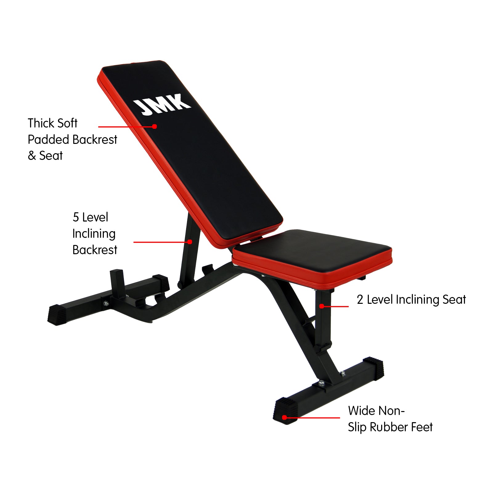 Powertrain Adjustable Incline Decline Home Gym Bench with thick padding and robust steel frame, ideal for versatile workouts.