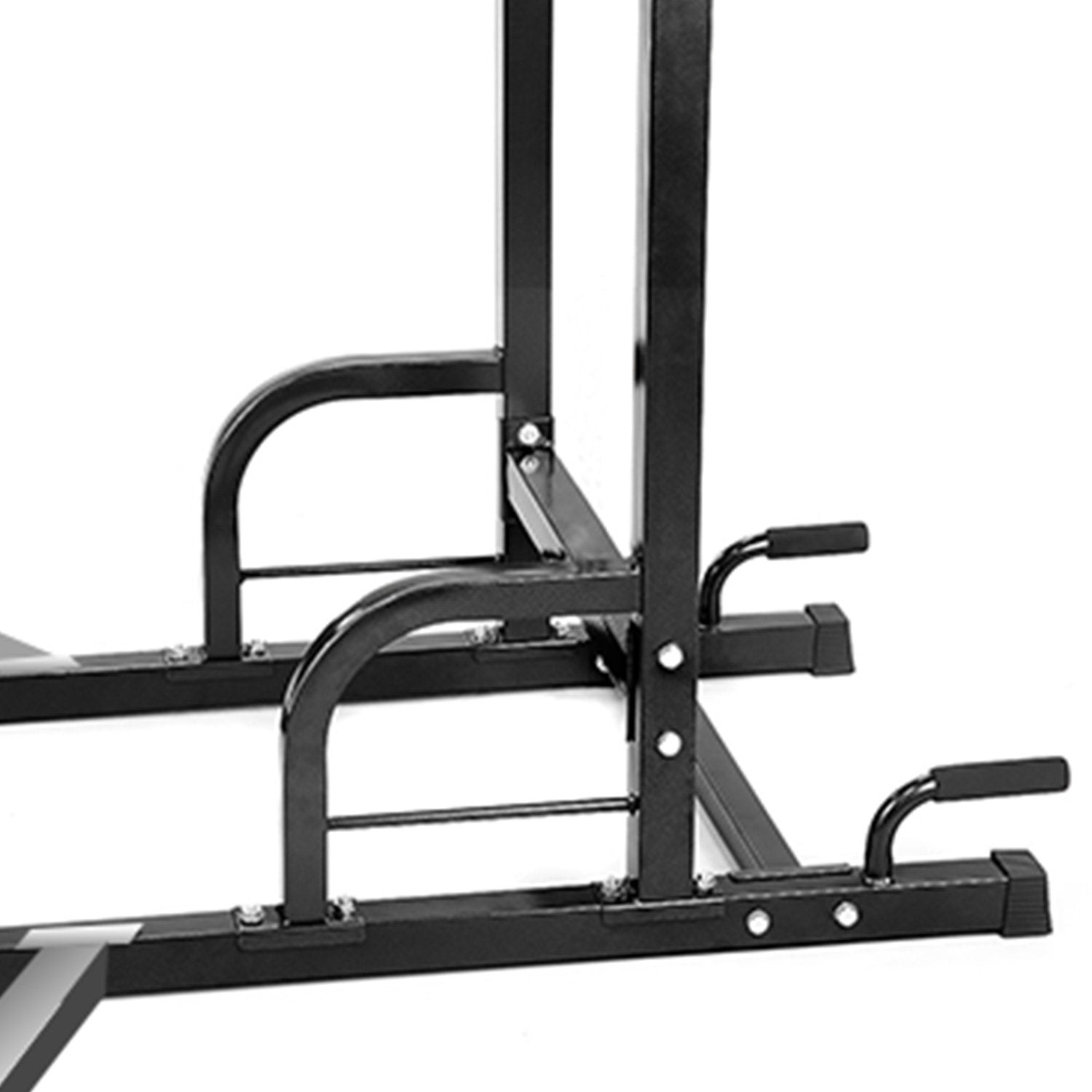 Powertrain Multi Station for chin-ups, pull-ups, and dips, featuring padded armrests and a sturdy steel frame.