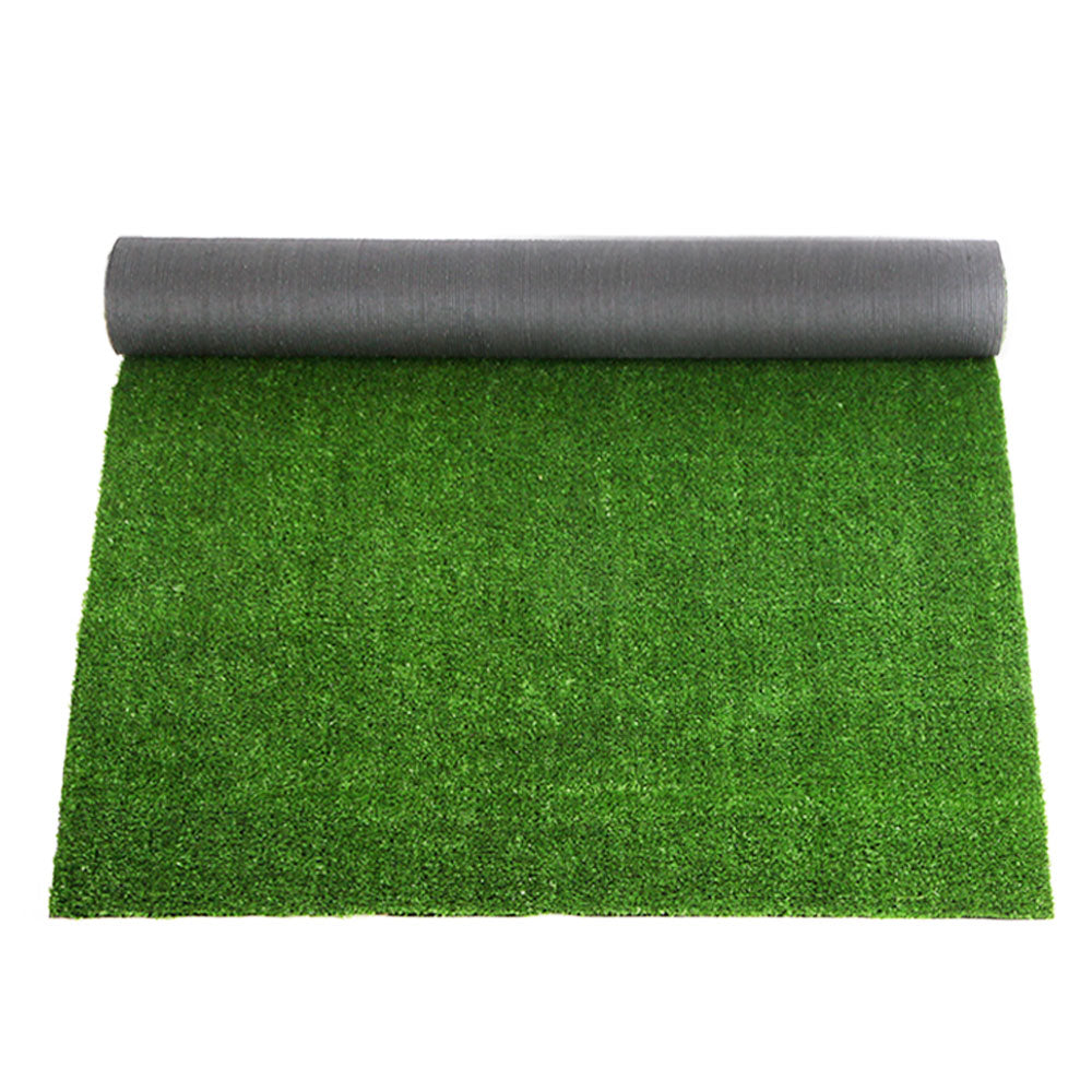 Primeturf 1x10m Artificial Grass roll showcasing realistic green hues and dense texture, ideal for outdoor landscaping.