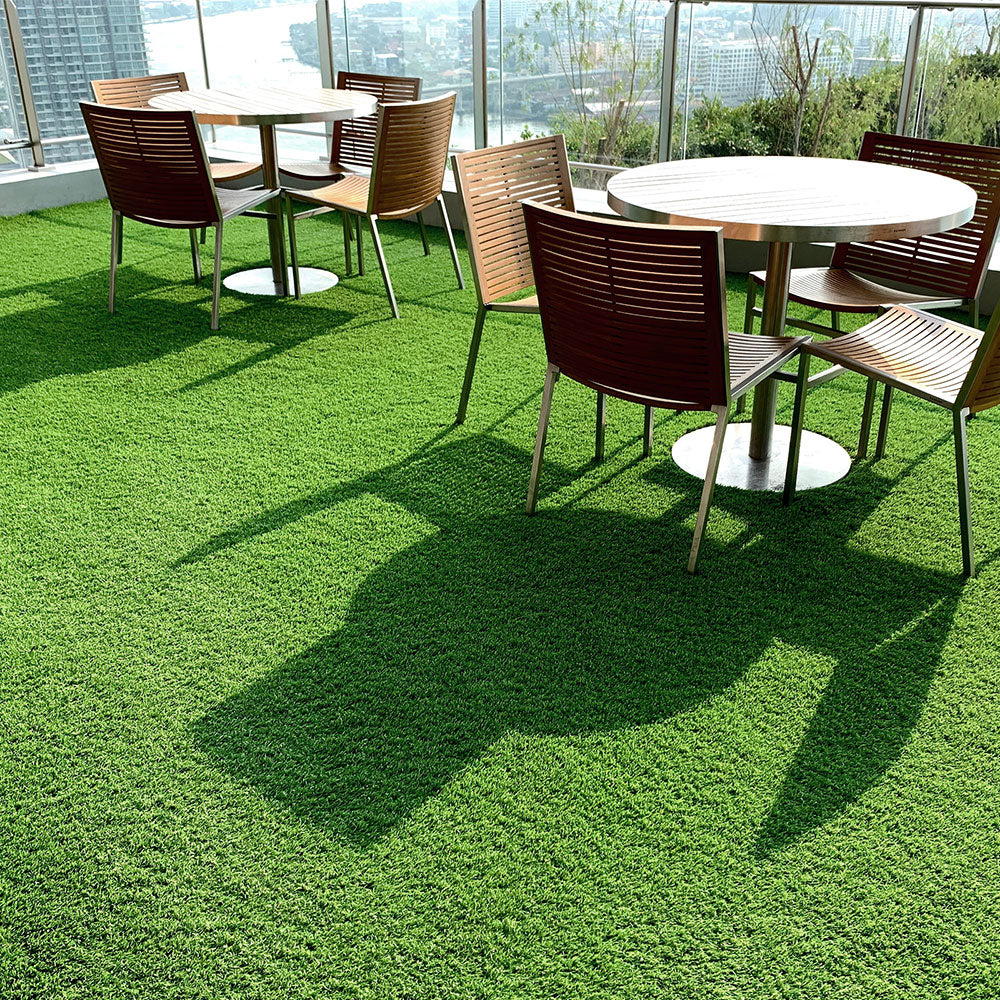 Primeturf 1x10m Artificial Grass roll showcasing realistic green hues and dense texture, ideal for outdoor landscaping.