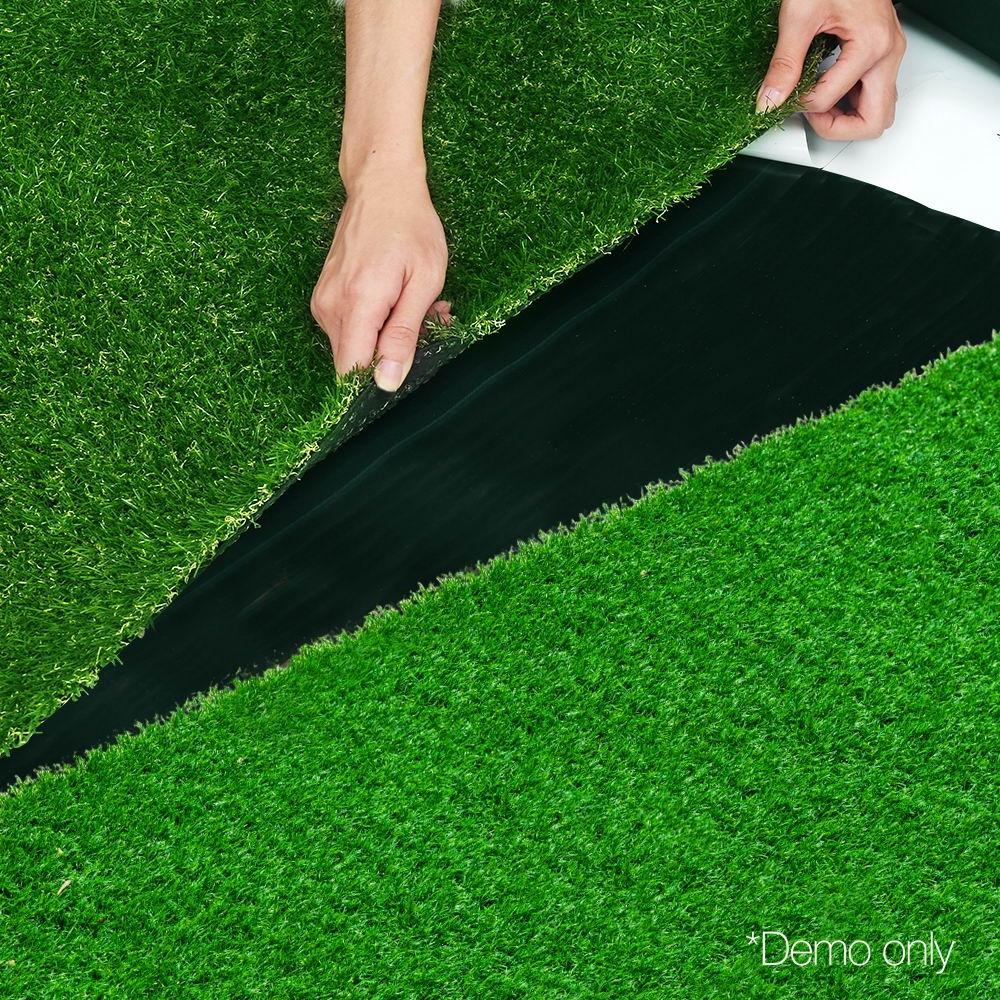 Primeturf Artificial Grass Tape Roll 10m, showcasing its non-woven fabric and self-adhesive properties for easy turf installation.