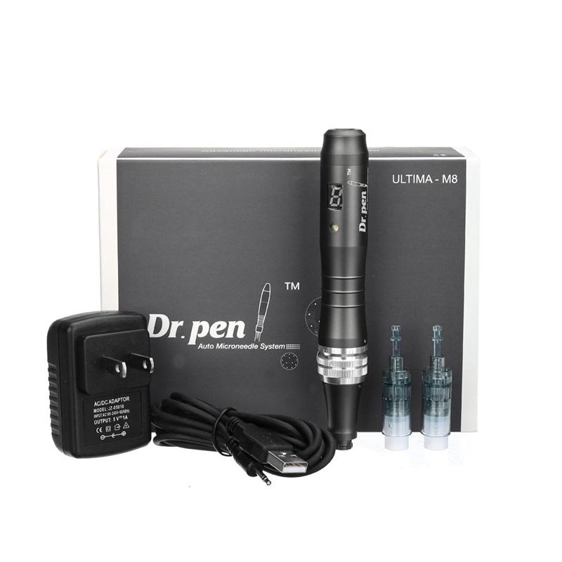 Dr Pen Ultima M8 wireless microneedling device with 12 micro-needles for skin rejuvenation.