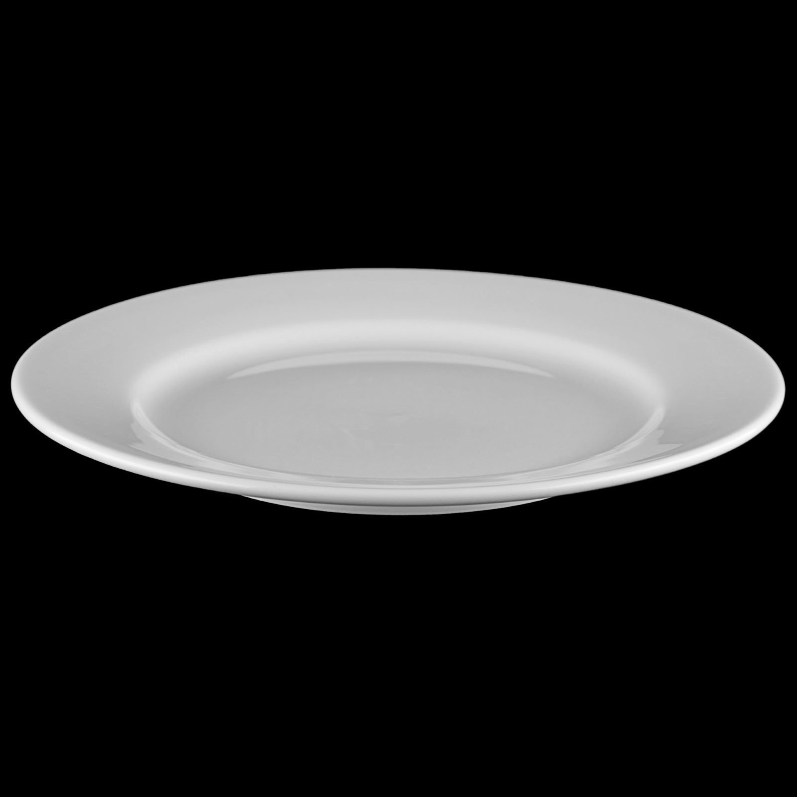 Professional Rolled Rim White Dessert Plate, 7 inches in diameter, showcasing its elegant design and smooth porcelain finish.