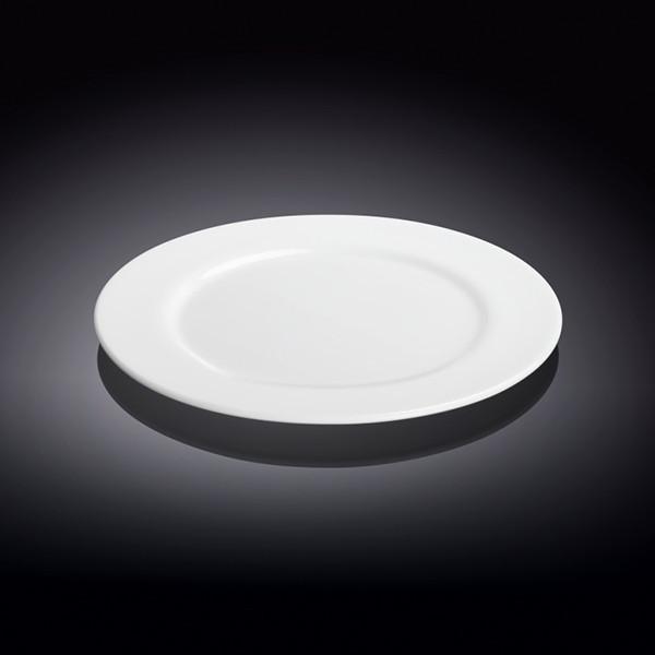 Professional Rolled Rim White Dessert Plate, 7 inches in diameter, showcasing its elegant design and smooth porcelain finish.