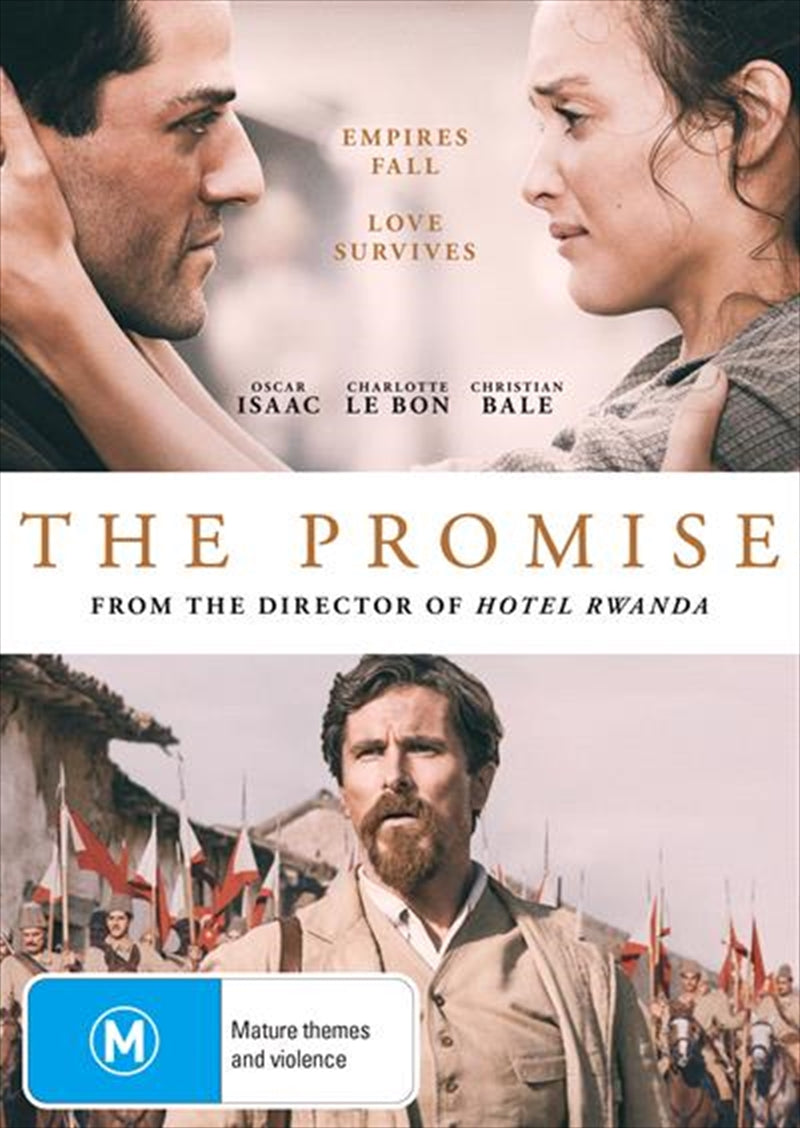 The Promise DVD cover featuring a love triangle set against the backdrop of the Ottoman Empire.