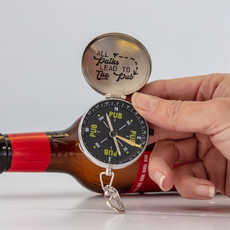 A stylish Pub Compass designed for navigating to local pubs, featuring a durable and weather-resistant exterior.