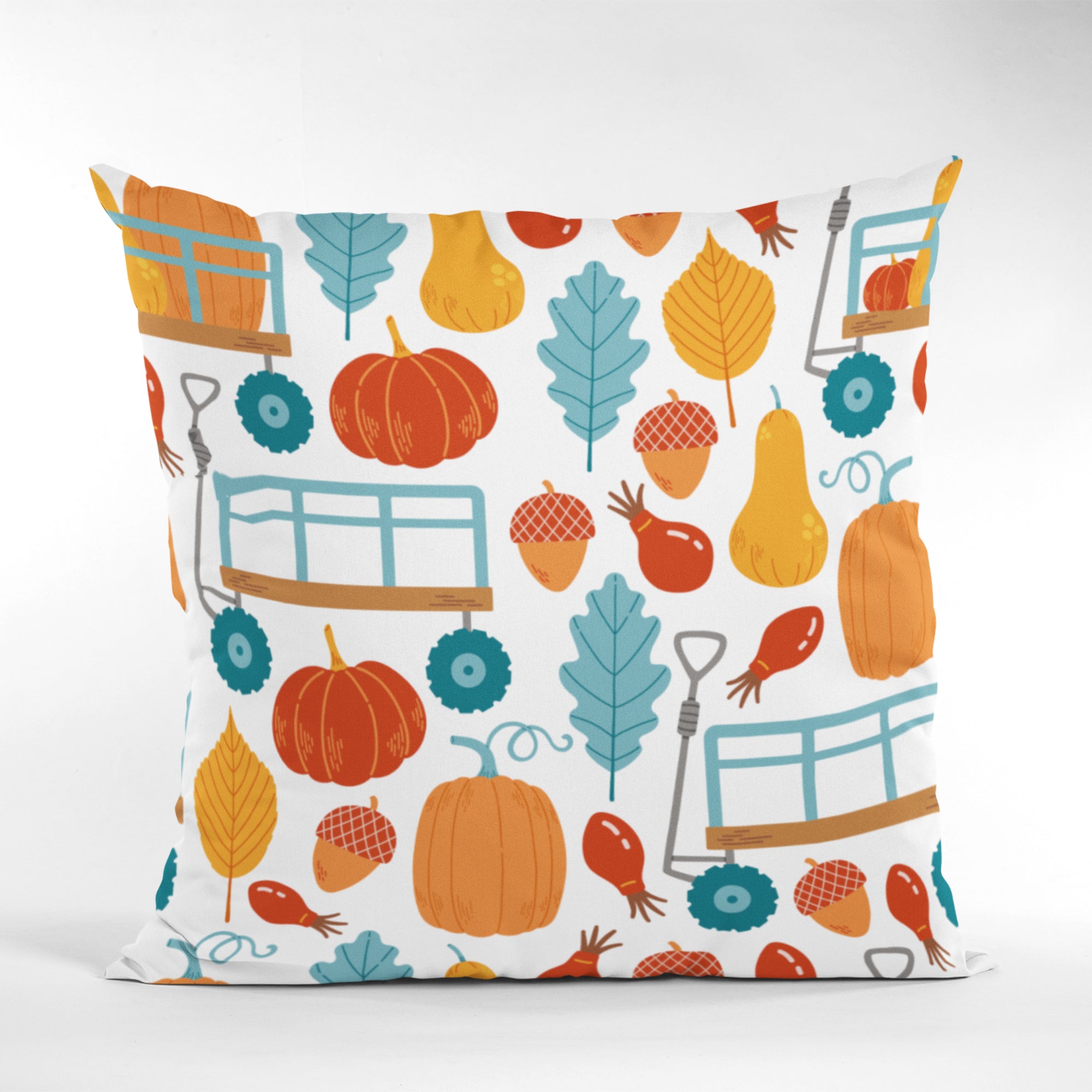 Pumpkin Pattern Cushion Cover featuring vibrant autumn colors and a cozy design, perfect for fall home decor.