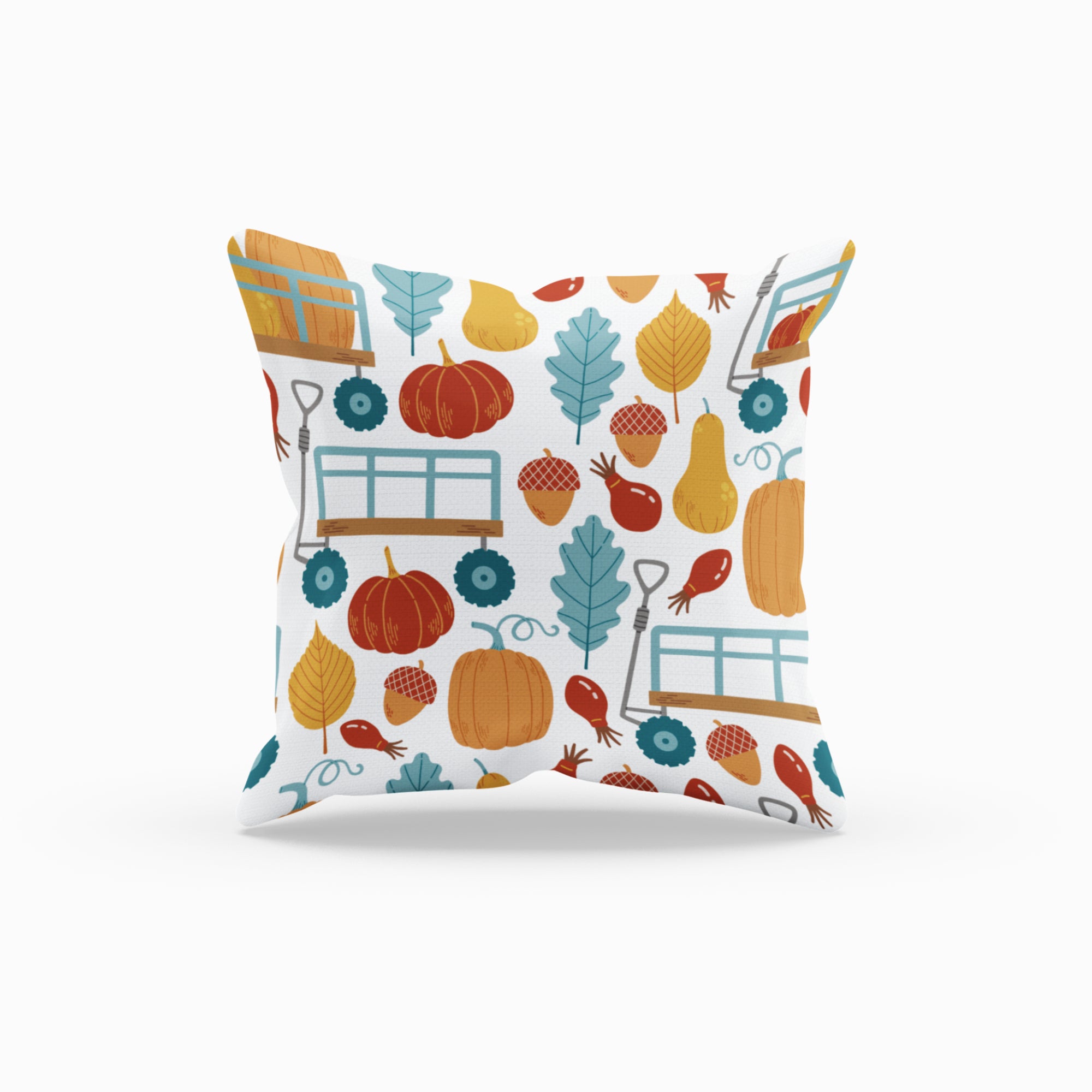 Pumpkin Pattern Cushion Cover featuring vibrant autumn colors and a cozy design, perfect for fall home decor.