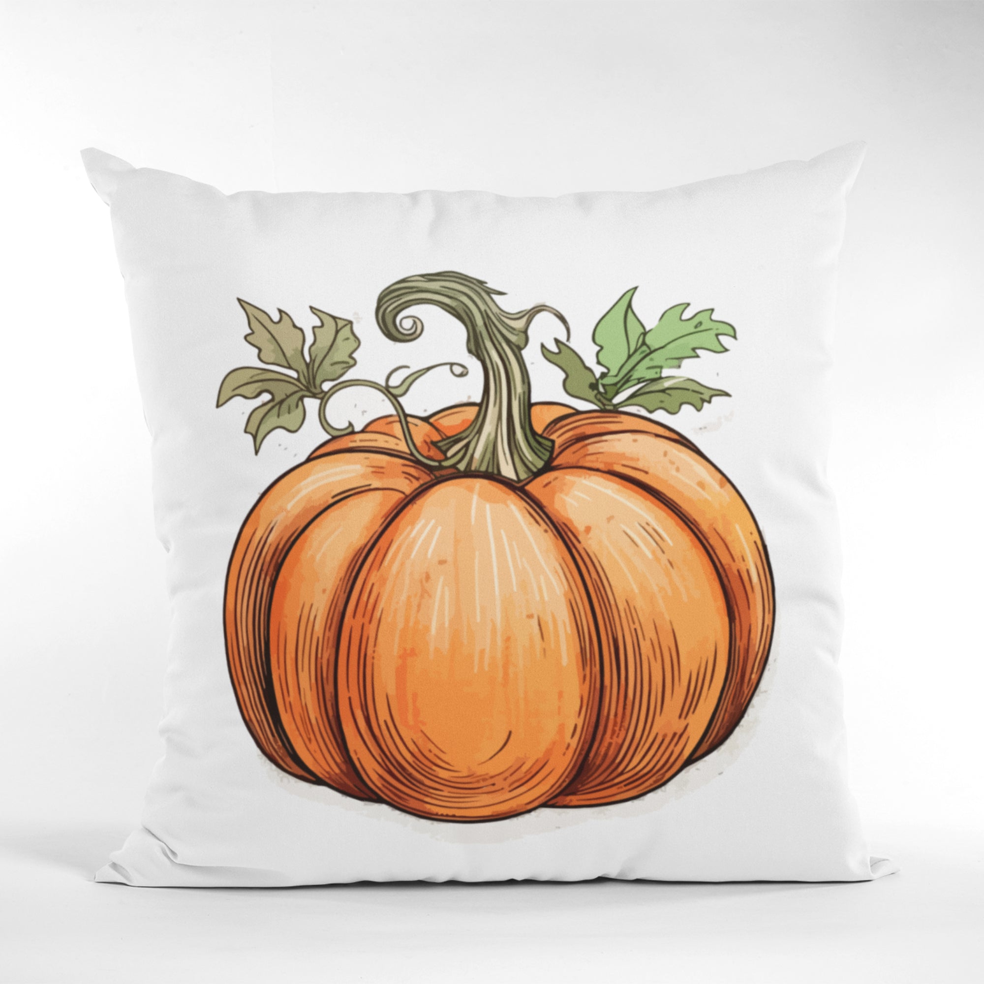 Pumpkin Pattern Throw Pillow featuring vibrant autumn colors and a cozy design, perfect for fall home decor.