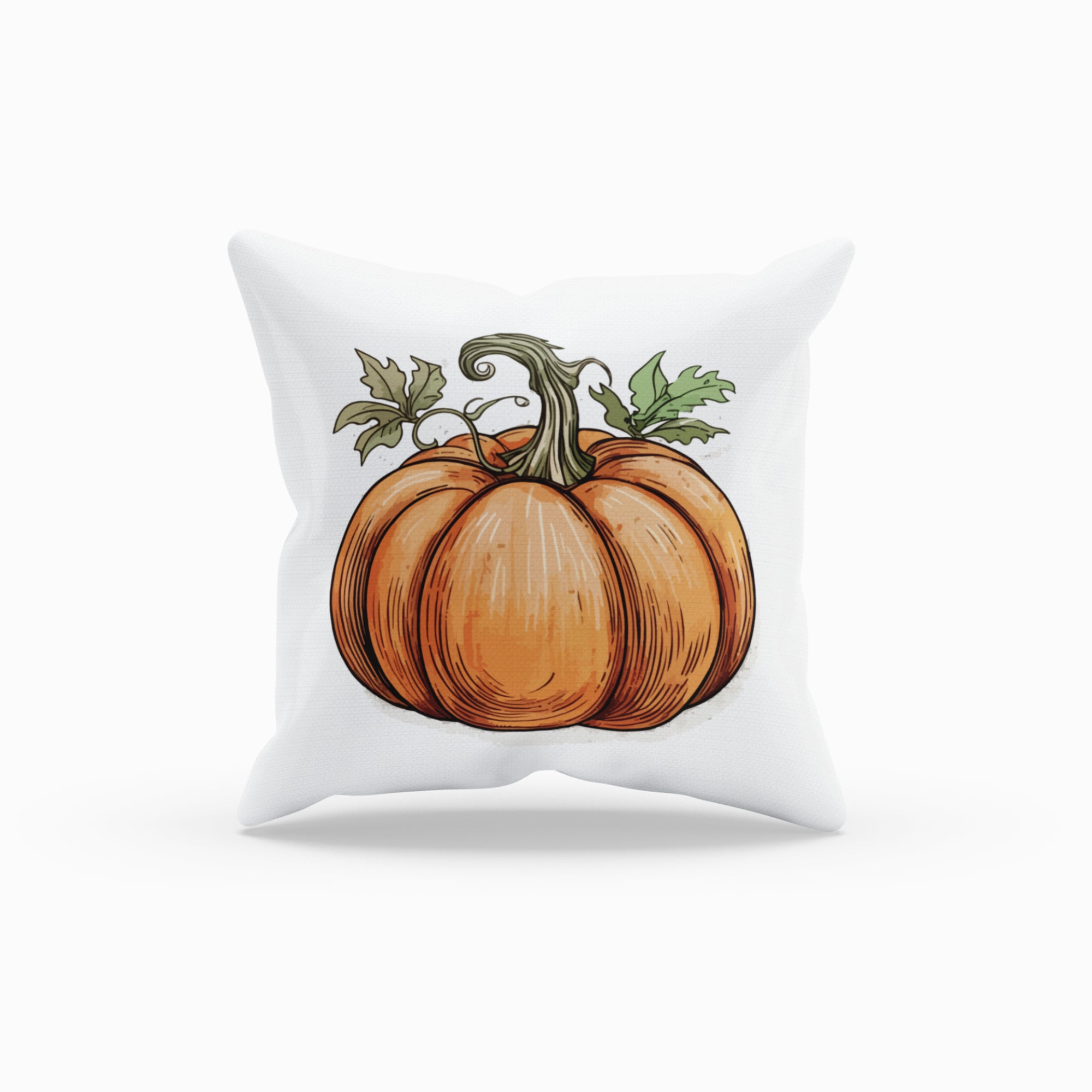 Pumpkin Pattern Throw Pillow featuring vibrant autumn colors and a cozy design, perfect for fall home decor.